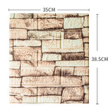Set 10 Placi Tapet 3D, Vivimall, 35 x 38 cm, Grosime 3 mm, din Polietilena, Model Caramida, Suprafata acoperita 1.33 mp, Piatra Galbena - vivimall.ro