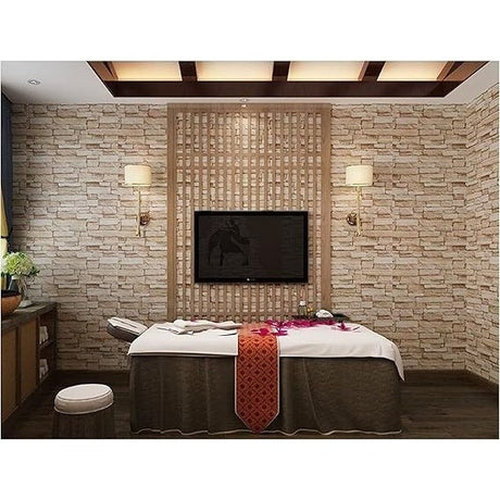 Set 10 Placi Tapet 3D, 35 X 38 Cm, Grosime 3 Mm, Din Polietilena, Model Caramida, Suprafata Acoperita 1.33 Mp, Piatra Galbena - vivimall.ro