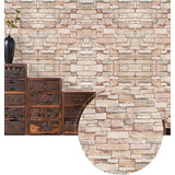 Set 10 Placi Tapet 3D, 35 X 38 Cm, Grosime 3 Mm, Din Polietilena, Model Caramida, Suprafata Acoperita 1.33 Mp, Piatra Galbena - vivimall.ro