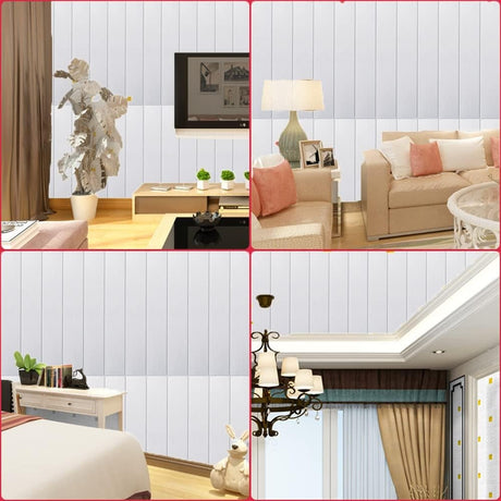 Set 10 Placi Tapet 3D, 70 X 70 Cm, Grosime 3 Mm, Din Rasina, Tip Placi De Lemn, Suprafata Acoperita 4.9 Mp - vivimall.ro