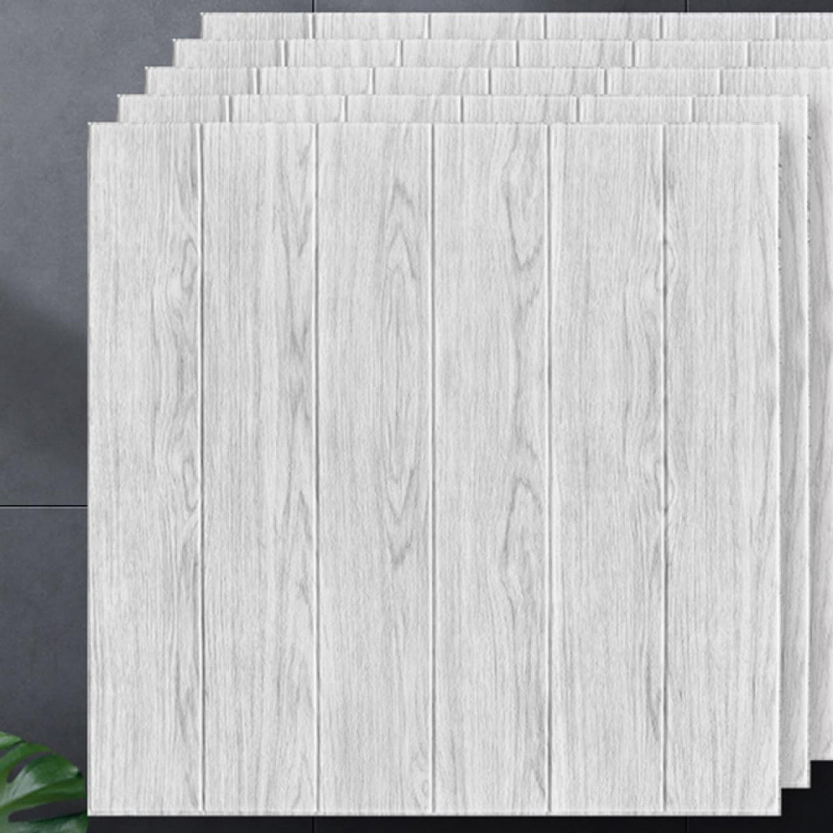 Set 10 Placi Tapet 3D, 70 X 70 Cm, Grosime 3 Mm, Din Rasina, Tip Placi De Lemn, Suprafata Acoperita 4.9 Mp, Deschis - vivimall.ro