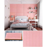 Set 10 Placi Tapet 3D, Vivimall, 70 x 70 cm, Grosime 3 mm, din Rasina, Tip Placi de Lemn, Suprafata Acoperita 4.9 mp, Roz Pudrat - vivimall.ro