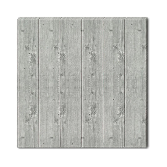 Set 10 Placi Tapet 3D, Vivimall, 70 x 70 cm, Grosime 3 mm, din Rasina, Tip Placi de Lemn, Suprafata Acoperita 4.9 mp, Gri Inchis