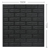 Set 10 Placi Tapet 3D, 70 X 77 Cm, Grosime 3 Mm, Din Polietilena, Model Caramida, Suprafata Acoperita 5.3 Mp, Gri Antracit - vivimall.ro