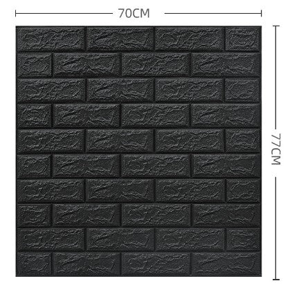 Set 10 Placi Tapet 3D, Vivimall, 70 x 77 cm, Grosime 3 mm, din Polietilena, Model Caramida, Suprafata acoperita 5.3 mp, Gri Antracit - vivimall.ro