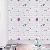 Set 10 Placi Tapet 3D, Vivimall, 70 x 77 cm, Grosime 3 mm, din Polietilena, Tip Caramida, Model cu Baloane, Suprafata acoperita 5.3 mp, Alb - vivimall.ro