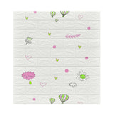 Set 10 Placi Tapet 3D, Vivimall, 70 x 77 cm, Grosime 3 mm, din Polietilena, Tip Caramida, Model cu Baloane, Suprafata acoperita 5.3 mp, Alb - vivimall.ro