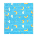Set 10 Placi Tapet 3D, 70 X 77 Cm, Grosime 3 Mm, Din Polietilena, Tip Caramida, Model Luna, Suprafata Acoperita 5.3 Mp, Albastru - vivimall.ro
