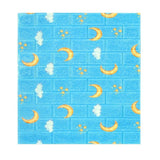 Set 10 Placi Tapet 3D, Vivimall, 70 x 77 cm, Grosime 3 mm, din Polietilena, Tip Caramida, Model Luna, Suprafata acoperita 5.3 mp, Albastru - vivimall.ro