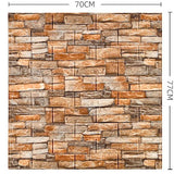 Set 10 Placi Tapet 3D, Vivimall, 70 x 77 cm, Grosime 3 mm, din Polietilena, Model Caramida, Suprafata acoperita 5.3 mp, Piatra Galbena