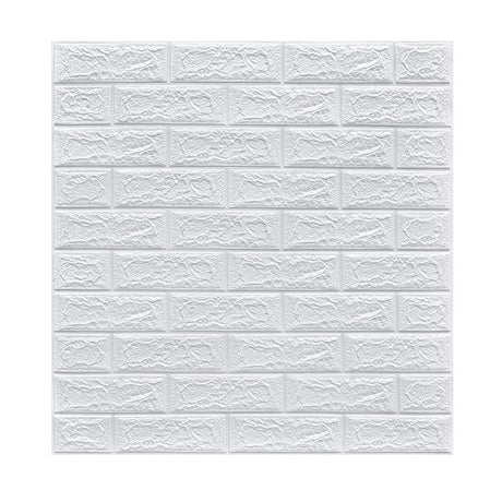 Set 10 Placi Tapet 3D, 70 X 77 Cm, Grosime 3 Mm, Din Polietilena, Model Caramida, Suprafata Acoperita 5.3 Mp - vivimall.ro