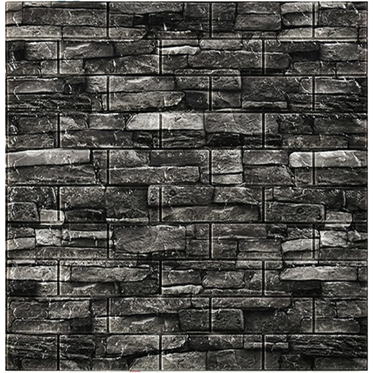 Set 10 Placi Tapet 3D, Vivimall, 70 x 77 cm, Grosime 3 mm, din Polietilena, Model Caramida, Suprafata acoperita 5.3 mp, Gri Inchis - vivimall.ro