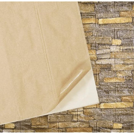 Set 10 Placi Tapet 3D, Vivimall, 70 x 77 cm, Grosime 3 mm, din Polietilena, Model Caramida, Suprafata acoperita 5.3 mp, Piatra Rosie - vivimall.ro