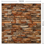 Set 10 Placi Tapet 3D, Vivimall, 70 x 77 cm, Grosime 3 mm, din Polietilena, Model Caramida, Suprafata acoperita 5.3 mp, Piatra Rosie - vivimall.ro