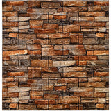 Set 10 Placi Tapet 3D, Vivimall, 70 x 77 cm, Grosime 3 mm, din Polietilena, Model Caramida, Suprafata acoperita 5.3 mp, Piatra Rosie - vivimall.ro