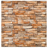 Set 10 Placi Tapet 3D, Vivimall, 70 x 77 cm, Grosime 3 mm, din Polietilena, Model Caramida, Suprafata acoperita 5.3 mp, Piatra Galbena