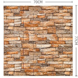 Set 10 Placi Tapet 3D, Vivimall, 70 x 77 cm, Grosime 3 mm, din Polietilena, Model Caramida, Suprafata acoperita 5.3 mp, Piatra Galbena