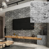 Set 10 Placi Tapet 3D, Flippy, 70 x 77 cm, Grosime 3 mm, din Polietilena, Model Caramida, Suprafata acoperita 5.3 mp, Marmura Gri