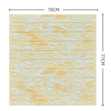 Set 10 Placi Tapet 3D, Vivimall, 70 x 77 cm, Grosime 3 mm, din Polietilena, Model Caramida, Suprafata acoperita 5.3 mp, Marmura Galbena - vivimall.ro