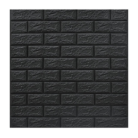 Set 10 Placi Tapet 3D, Vivimall, 70 x 77 cm, Grosime 3 mm, din Polietilena, Model Caramida, Suprafata acoperita 5.3 mp, Gri Antracit - vivimall.ro