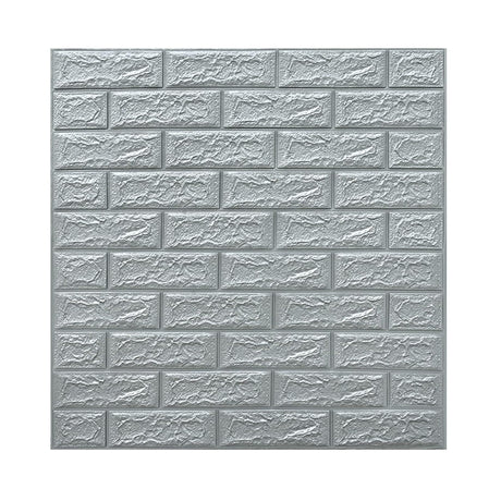 Set 10 Placi Tapet 3D, 70 X 77 Cm, Grosime 3 Mm, Din Polietilena, Model Caramida, Suprafata Acoperita 5.3 Mp - vivimall.ro