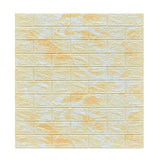 Set 10 Placi Tapet 3D, Vivimall, 70 x 77 cm, Grosime 3 mm, din Polietilena, Model Caramida, Suprafata acoperita 5.3 mp, Marmura Galbena - vivimall.ro