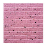 Set 10 Placi Tapet 3D, Vivimall, 70 x 77 cm, Grosime 3 mm, din Polietilena, Tip Caramida, Model Stele, Suprafata acoperita 5.3 mp, Roz - vivimall.ro