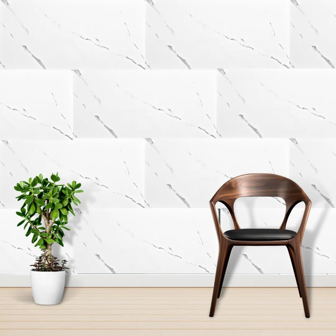 Set 10 Placi Tapet, 60 X 30 Cm, Grosime 1.5 Mm, Din Pvc, Model Imitatie De Marmura, Suprafata Acoperita 1.8 Mp - vivimall.ro