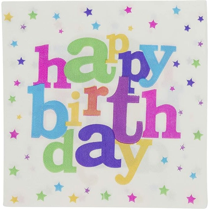 Set 10 Servetele de Masa, Flippy, Colectia Happy Birthday, 32 x 32 cm, din Hartie, Multicolor