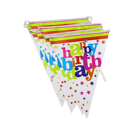 Set 10 Stegulete Tip Banner Happy Birthday | PartyJoy - vivimall.ro