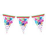 Set 10 Stegulete Tip Banner, Vivimall, Colectia Happy Birthday, 270 cm Lungime, din Hartie Cretata, Multicolor - vivimall.ro
