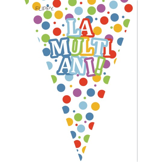 Set 10 Stegulete Tip Banner, Vivimall, Colectia LA MULTI ANI , 270 cm Lungime, din Hartie Cretata, Multicolor - vivimall.ro