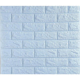 Set 10 Placi de Tapet, Vivimall, Autoadezive, 70 x 77 cm, 3.5 mm Grosime, Suprafata Acoperita 5.3 mp, din PVC, Model Caramida, Albastru Deschis - vivimall.ro