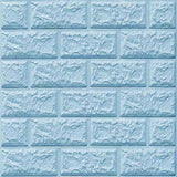 Set 10 Placi de Tapet, Vivimall, Autoadezive, 70 x 77 cm, 3.5 mm Grosime, Suprafata Acoperita 5.3 mp, din PVC, Model Caramida, Albastru Deschis - vivimall.ro