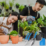 Set 10 Unelte De Gradina, Pentru Plantare Prelucrare Sol Si Ingrijire Plante, Manere Albastre, Material Pvc Si Otel Inoxidabil, Cutie Inclusa, 37X28X7 Cm, Negru - vivimall.ro