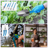 Set 10 Unelte De Gradina, Pentru Plantare Prelucrare Sol Si Ingrijire Plante, Manere Albastre, Material Pvc Si Otel Inoxidabil, Cutie Inclusa, 37X28X7 Cm, Negru - vivimall.ro