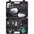 Set 10 Unelte De Gradina, Pentru Plantare Prelucrare Sol Si Ingrijire Plante, Manere Negre, Material Pvc Si Otel Inoxidabil, Cutie Inclusa, 37X28X7 Cm, Negru - vivimall.ro