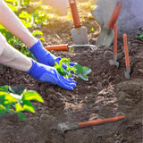 Set 10 Unelte De Gradina, Pentru Plantare Prelucrare Sol Si Ingrijire Plante, Manere Portocalii, Material Pvc Si Otel Inoxidabil, Cutie Inclusa, 37X28X7 Cm, Negru - vivimall.ro
