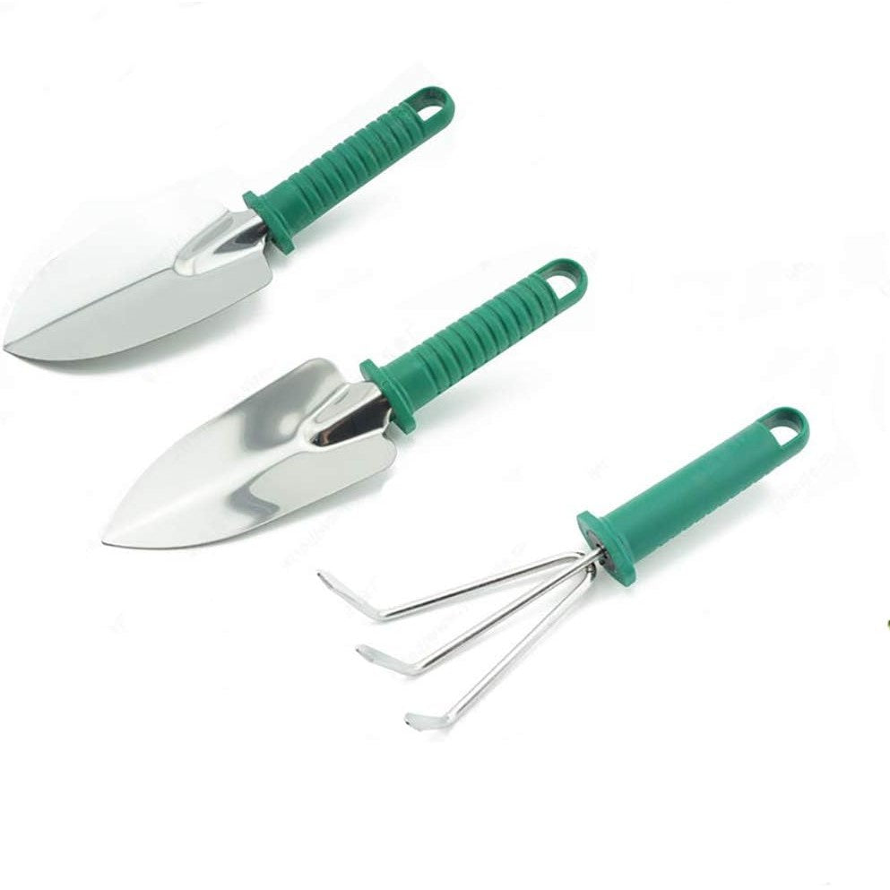Set 10 Unelte De Gradina, Pentru Plantare Prelucrare Sol Si Ingrijire Plante, Manere Verzi, Material Pvc Si Otel Inoxidabil, Cutie Inclusa, 37X28X7 Cm, Negru - vivimall.ro