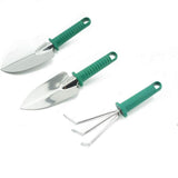 Set 10 Unelte De Gradina, Pentru Plantare Prelucrare Sol Si Ingrijire Plante, Manere Verzi, Material Pvc Si Otel Inoxidabil, Cutie Inclusa, 37X28X7 Cm, Negru - vivimall.ro