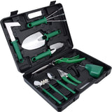 Set 10 Unelte De Gradina, Pentru Plantare Prelucrare Sol Si Ingrijire Plante, Manere Verzi, Material Pvc Si Otel Inoxidabil, Cutie Inclusa, 37X28X7 Cm, Negru - vivimall.ro