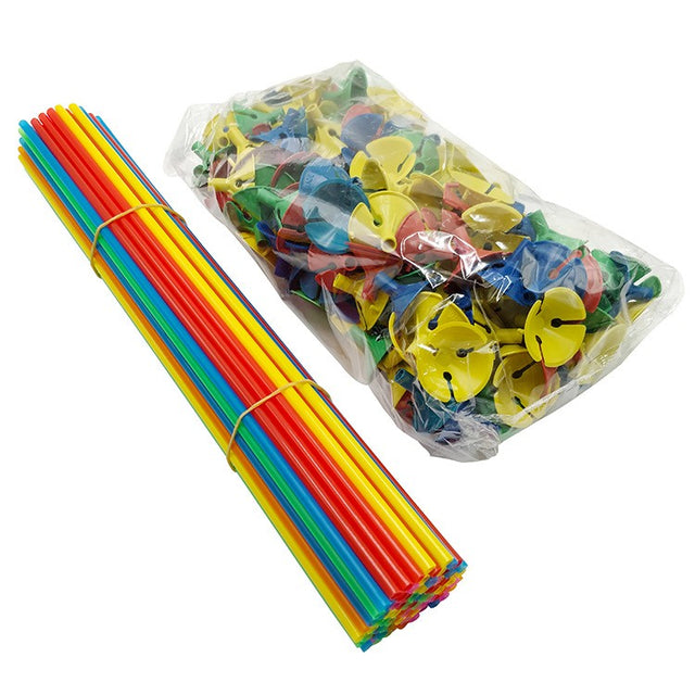 Set 100 Bete Cu Rozete Pentru Baloane, Suporturi De Plastic, Usor De Instalat, Reutilizabil, Pentru Aniversare, Nunta, Ziua De Nastere, Decorar, 40 Cm, E - vivimall.ro