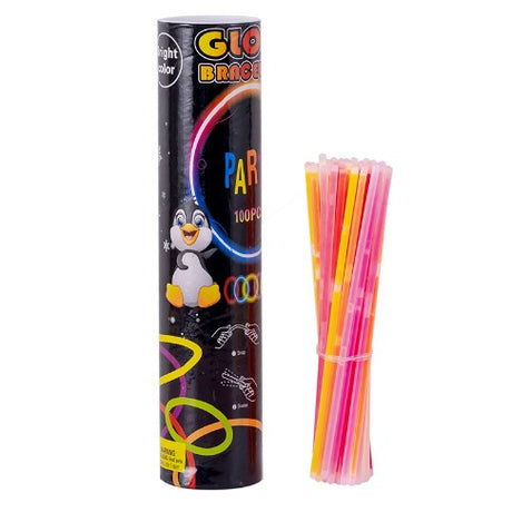 Set 100 Bratari Luminoase, Pentru Petreceri, Fosforescente, Glow Sticks, 20 Cm - vivimall.ro