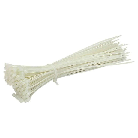 Set 100 Buc Soricei - Coliere De Plastic, 100 Mm X 3 Mm, Poliamida, Alb - vivimall.ro