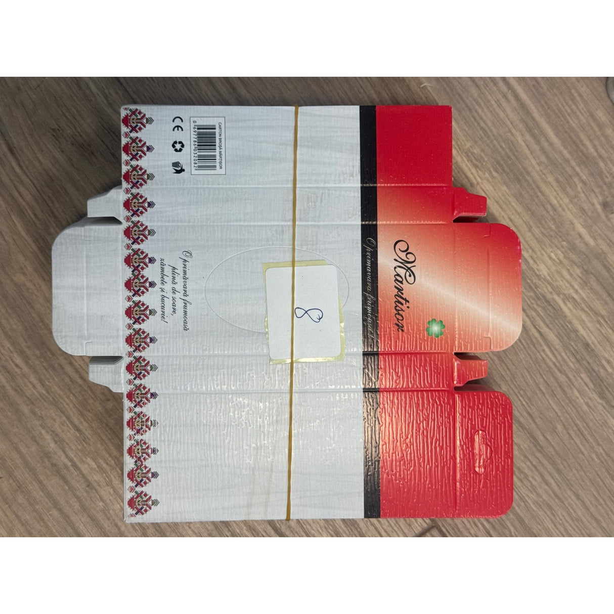 Set 100 Bucati Ambalaj Martisor/Brosa Rosu cu Motive Populare - vivimall.ro