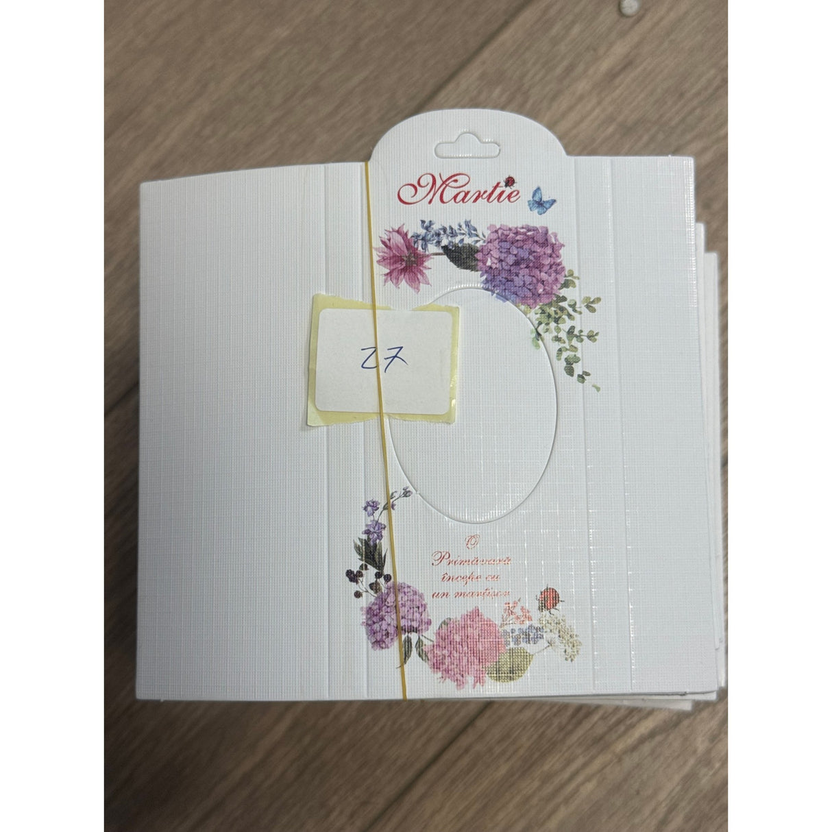 Set 100 Bucati Ambalaje de Carton pentru Martisoare, Vivimall, Cutii Brosa, Model Flori de Liliac - vivimall.ro