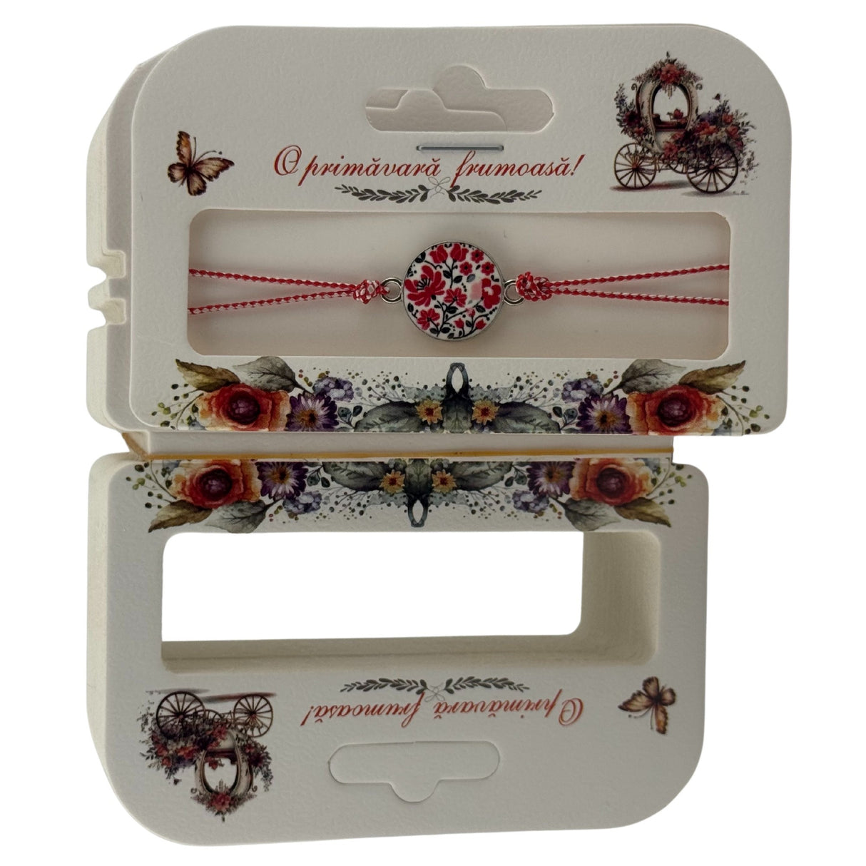 Set 100 Bucati Ambalaje de Carton pentru Martisor, Vivimall, Cutii Bratara, Model Caleasca - vivimall.ro