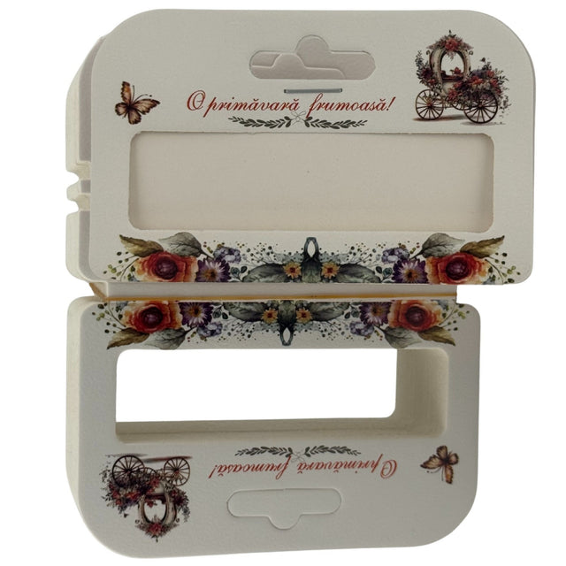 Set 100 Bucati Ambalaje de Carton pentru Martisor, Vivimall, Cutii Bratara, Model Caleasca - vivimall.ro