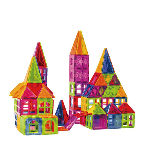 100-Piece Magnetic Building Block Set, Magnetic Bricks, Large, Geometric Shapes, 3 Years Old, Abs, Magnets, 27.5*21.5*17 Cm, Multi-Color - vivimall.ro
