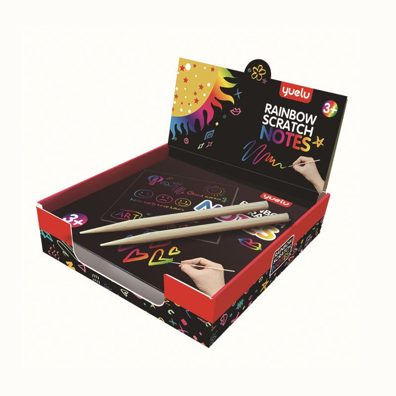 Set 100 De Planse Razuibile, Din Hartie Curcubeu, 2 Creioane Din Bambus + 2 Sabloane, +3 Ani